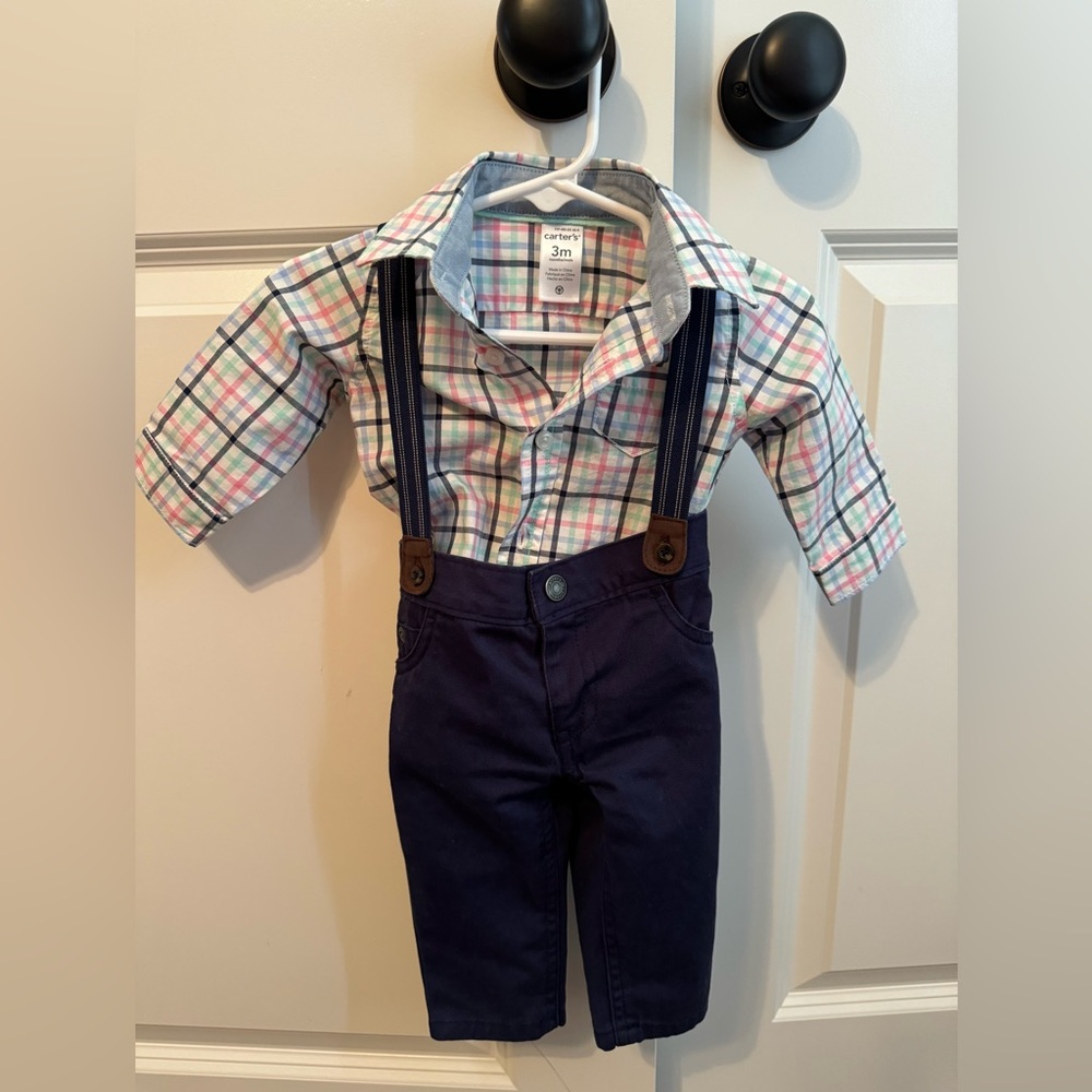 Carter’s 3m Button-Up & Pant w/ Suspenders